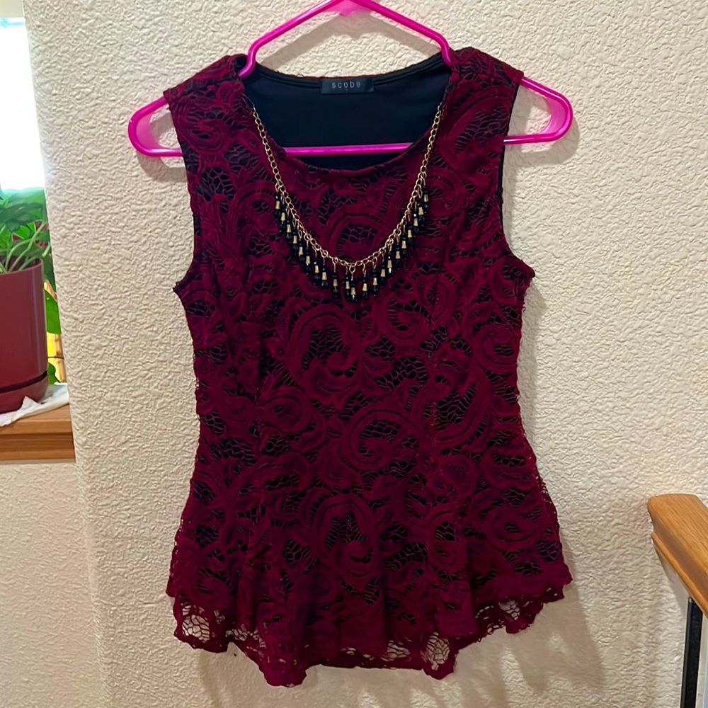 Burgundy Dressy top